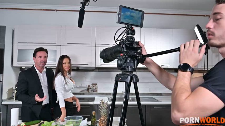 Sex Crazed Monika Fox Takes DP Fuck While Filming Cookery Show