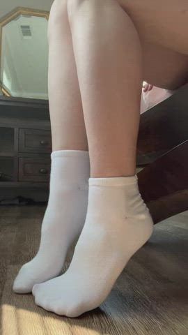 Can you help me take off my little white socks?