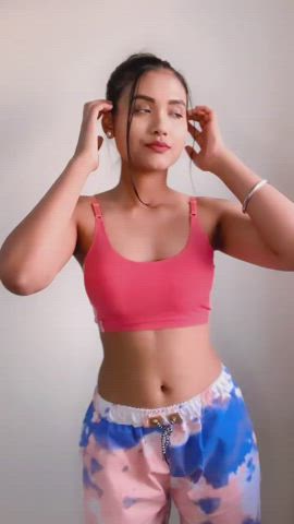 Asian Belly Button Cute Desi clip