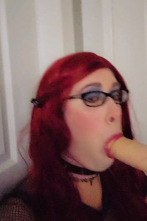 blowjob redhead glasses sissy slut clip