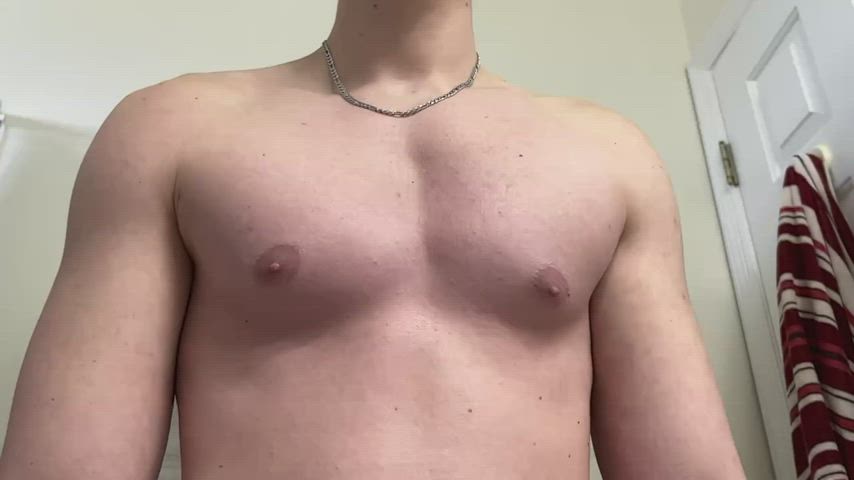 Playing with my bouncy pecs, part 1. It gets hotter in part 2 ?. Wanna see?