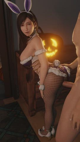 Bunny Tifa Lockhart in stand doggystyle moaning [Final Fantasy]
