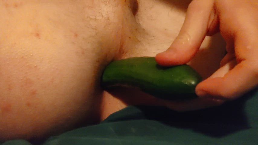 Fucking myself silly with a cucumber