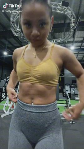 Asian Fitness Gym Muscular Girl TikTok clip