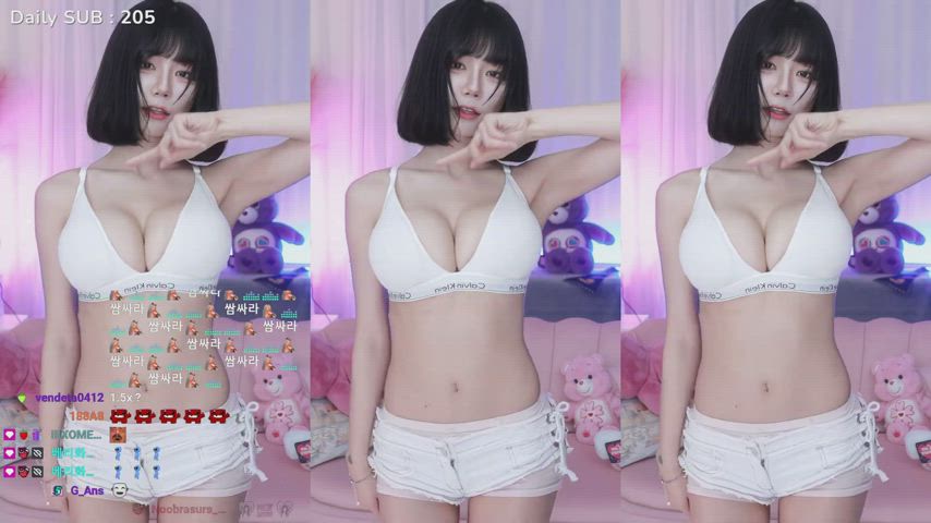 asian babe big tits bouncing tits cute dancing korean model clip