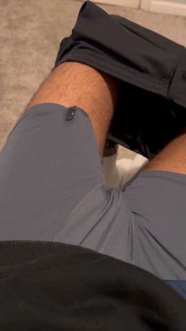 bulge cock male masturbation precum teen clip