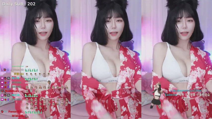 asian cosplay cute dancing kimono korean model clip