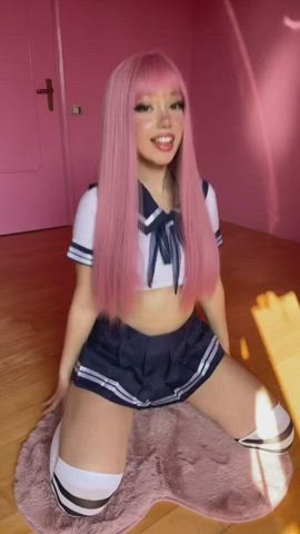 Pink Schoolgirl Tongue Fetish clip