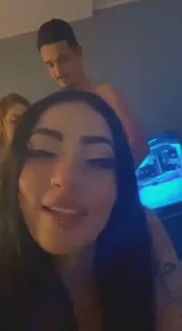 Babe Cuckold Cuckquean Doggystyle Latina Lesbian Screaming Sex Threesome clip
