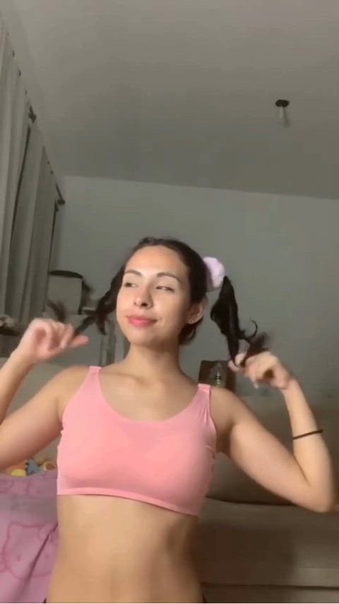 cute hair pulling tits clip
