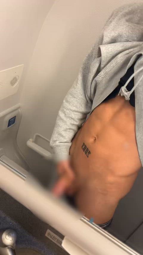 airplane male masturbation masturbating onlyfans public teen twink clip