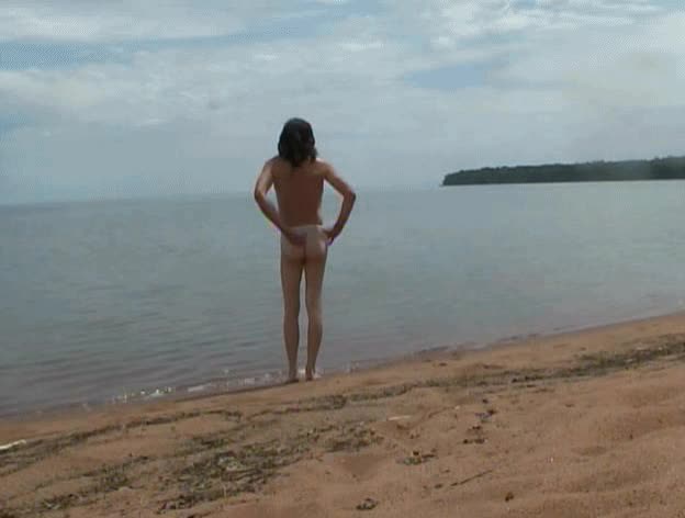 Wet panties adjustment on Lake Superior in the Apostle Islands by Mark Heffron