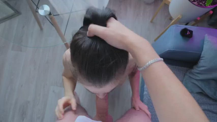 blowjob deepthroat ponytail clip