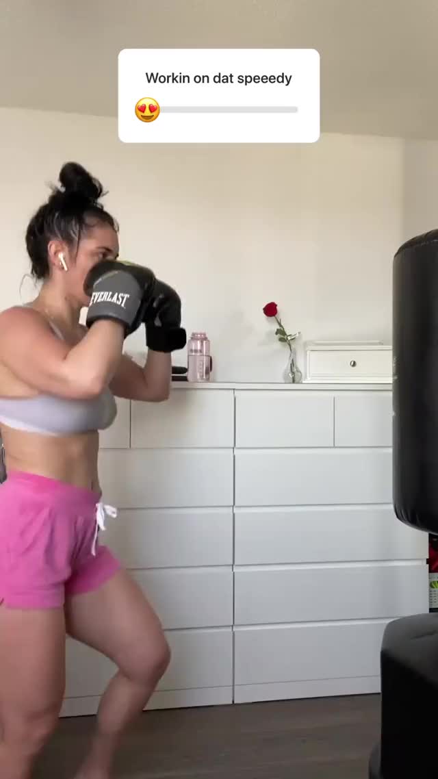 Busty Boxing in Booty Shorts