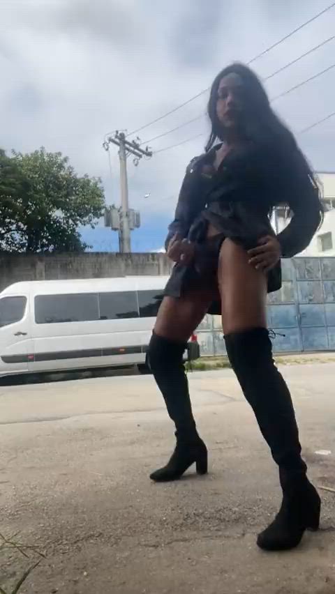 boots brazilian exhibitionism girl dick karina hart legs masturbating public clip