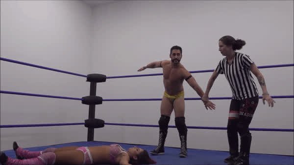 Brunette Mexican Wrestling clip