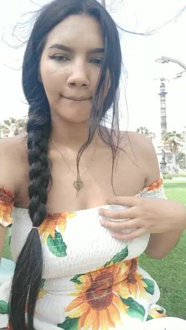 I just couldn't resist getting my tits out in the middle of the beache I hope no