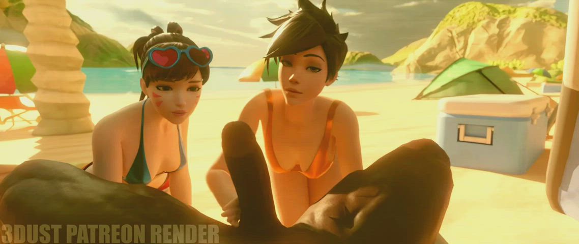 3d animation interracial overwatch clip