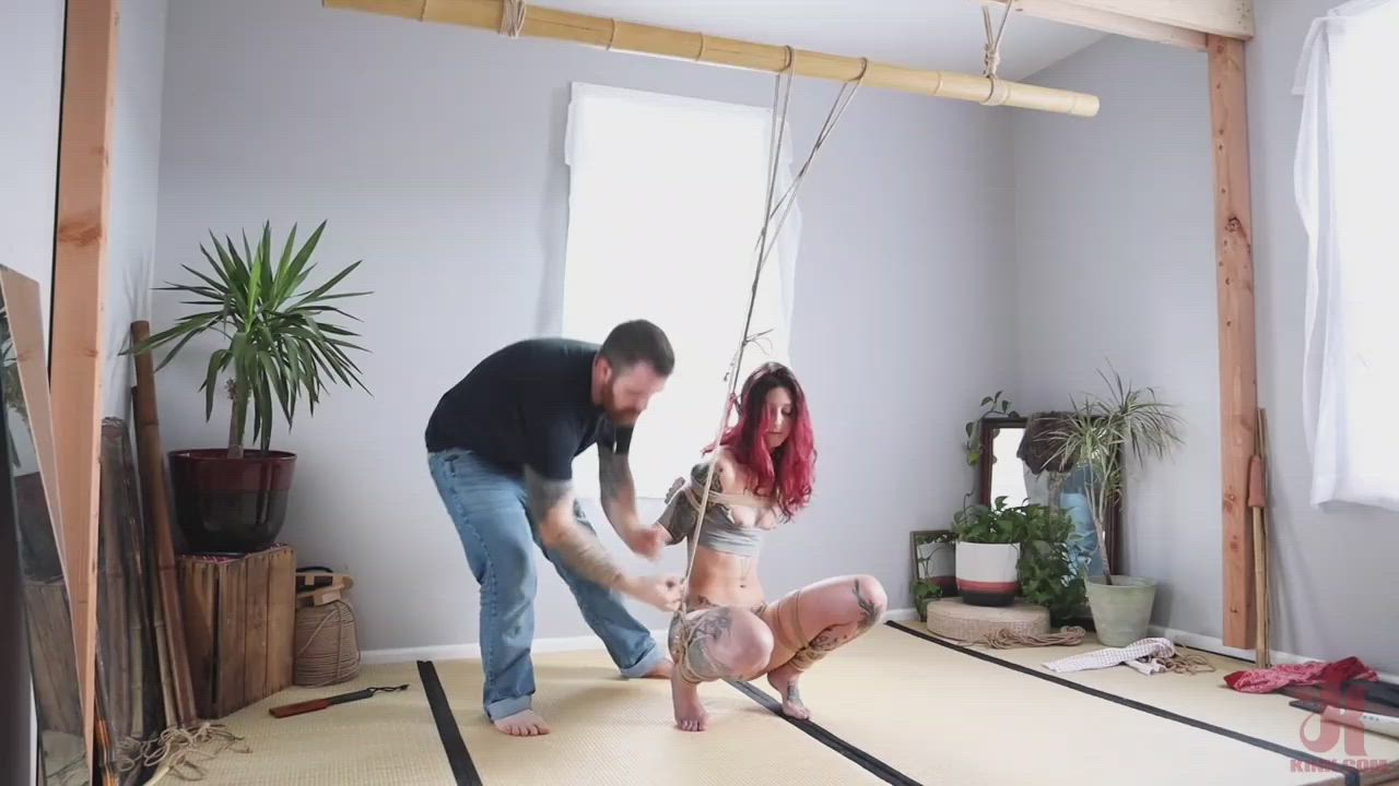 Bondage Redhead Rope Play Submission clip