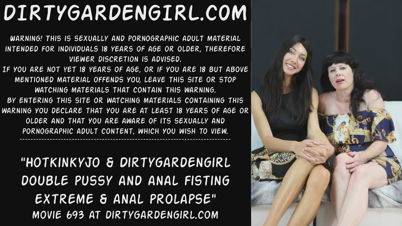 Hotkinkyjo &amp; Dirtygardengirl double pussy and anal fisting extreme &amp;