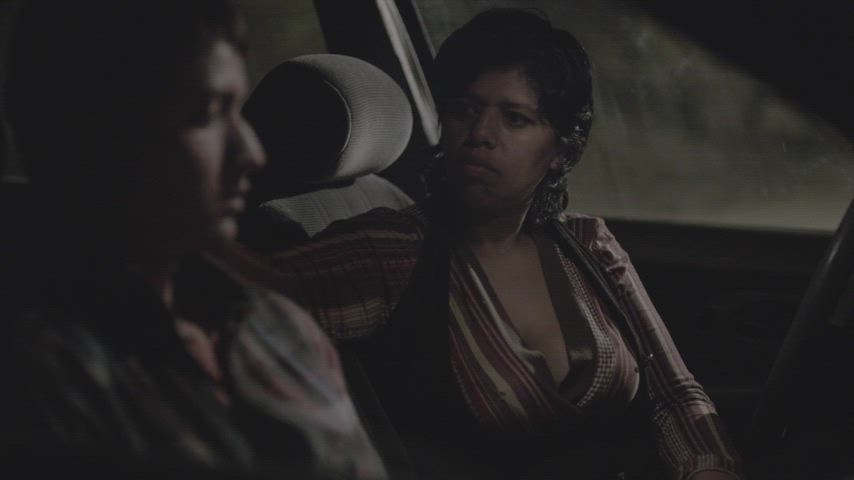 Mexican actress Reina Torres shows spectacular massive BOOBS in Heli (2013)