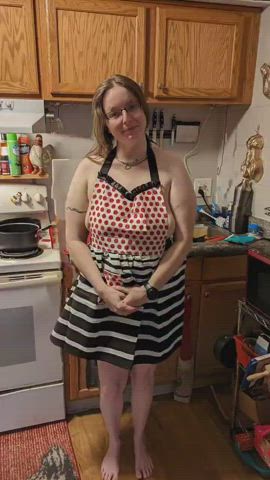 An apron is sometimes all I wear in the kitchen