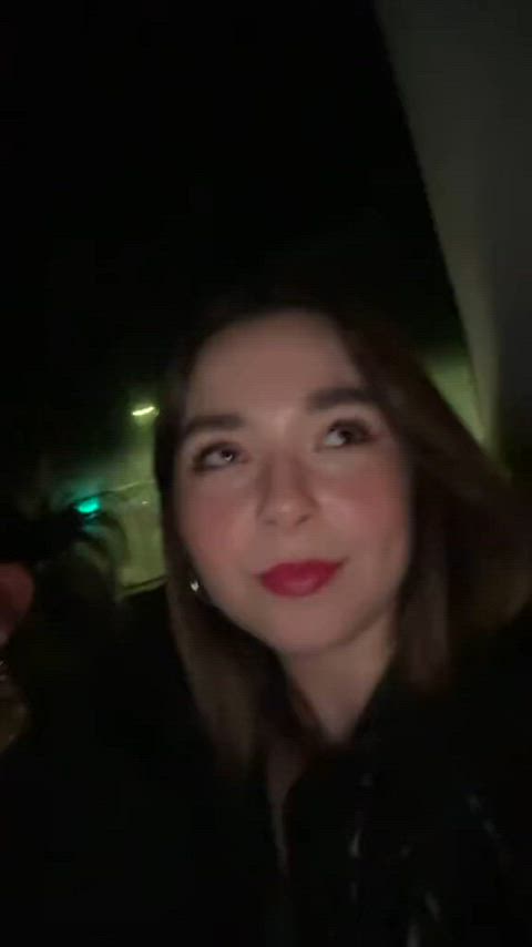 brunette celebrity public clip