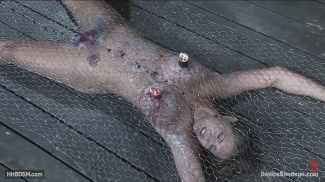 Having wax poured on her while captured in a net.