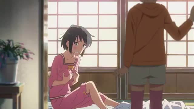 Yotsuha, wake up with Mitsuha's boob groping (Kimi no Na wa)