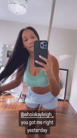 ebony tits workout clip