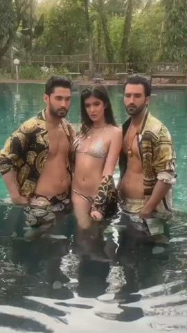 Bollywood Pool Threesome clip