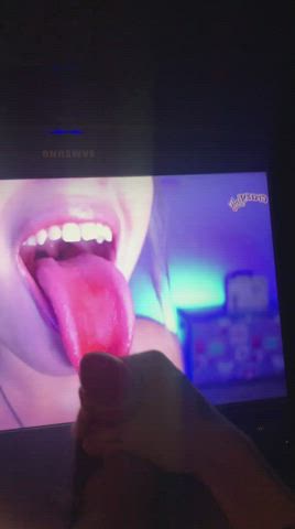 cumshot tongue fetish tribute clip