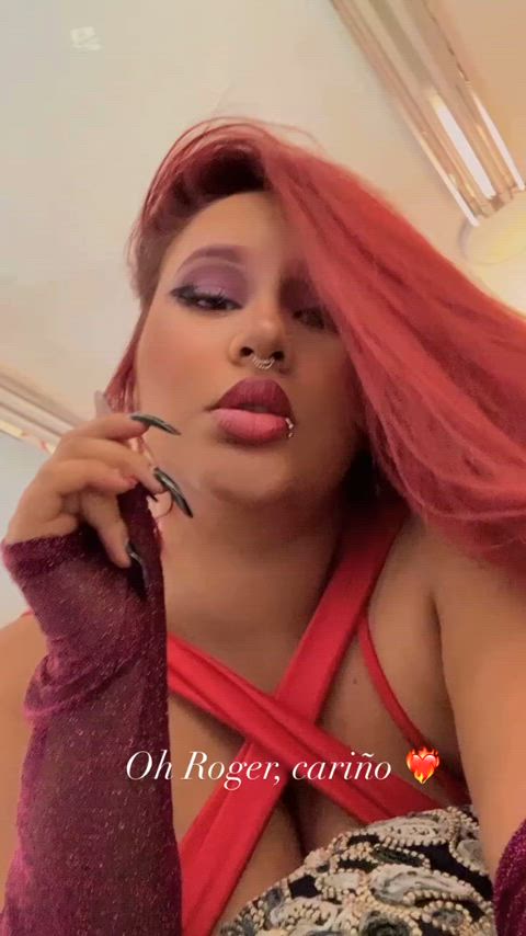 bbw big tits cosplay homemade latina red hair clip