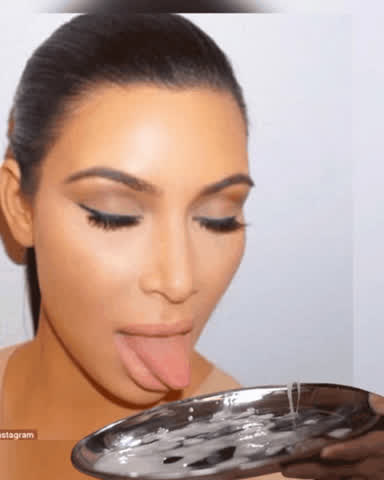caption celebrity cum cum licking kim kardashian sissy clip