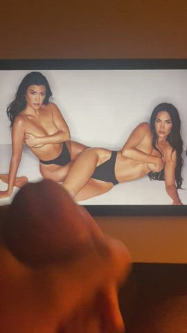 Kourtney Kardashian X Megan Fox covered in cum