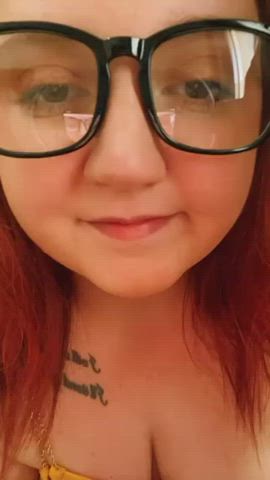 busty cleavage geek glasses redhead tiktok clip