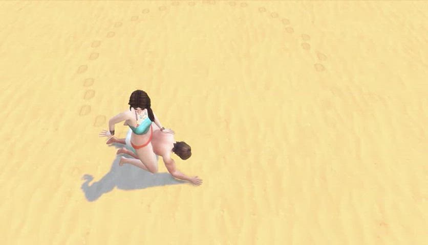 bdsm beach big ass domination femdom ponygirl spanking thick-booty clip