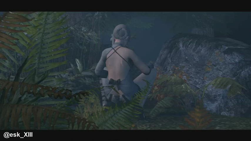 Kaine getting off in the Forest of Myth