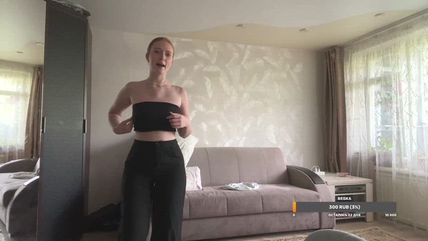 redhead russian underboob clip