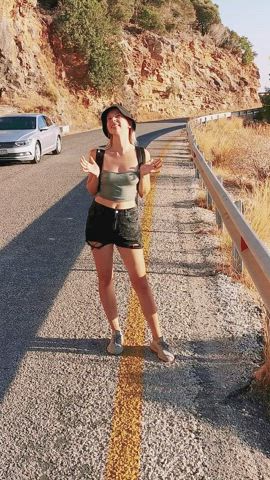 Boobs and hitchhiking