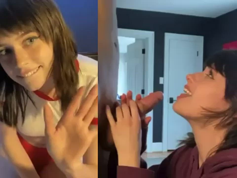 Dressed pictures and homemade blowjob video collage