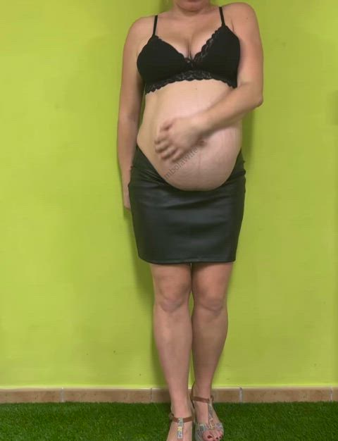 May be too pregnant for leather skirts