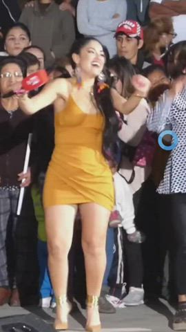 celebrity dancing dress latina peruvian thick thighs tiny waist clip