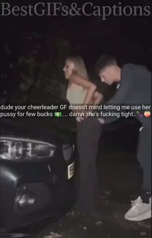 caption car sex cheating doggystyle outdoor public pussy clip