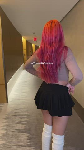 Spreading My Holes In The Hotel Hallway [GIF]