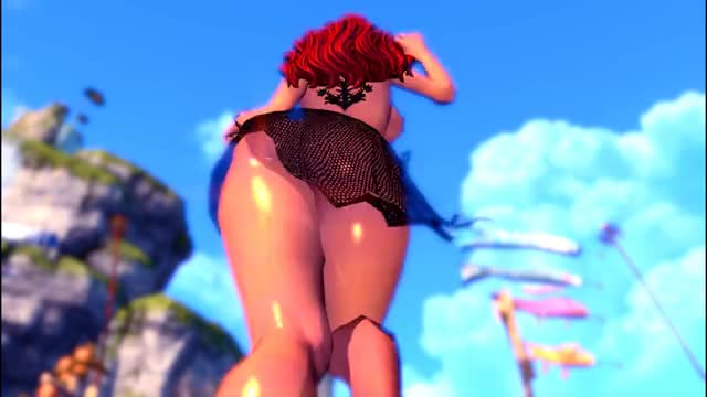 Sexy Nude redhead gon booty dance