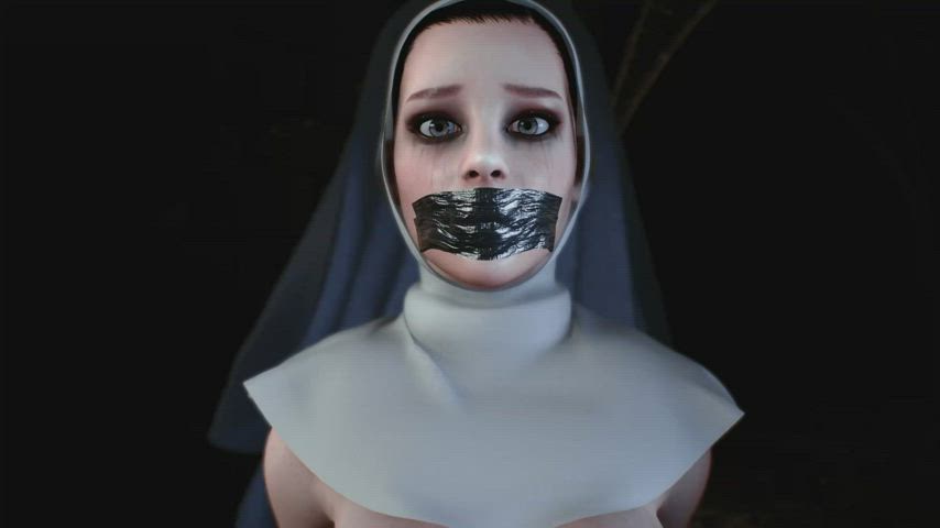 3D Gagged Nun Pregnant clip