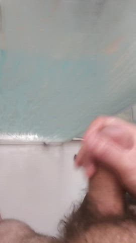 Blasting the shower door