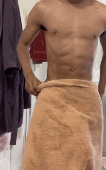His towel can barely contain that XXL BBC!