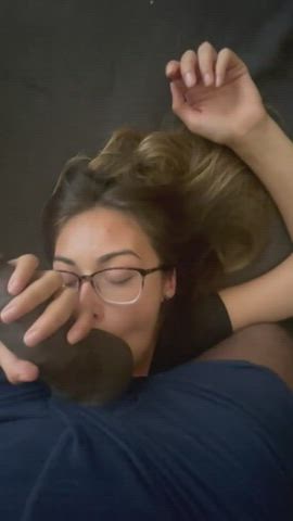 bbc balls sucking glasses interracial latina pov sucking clip